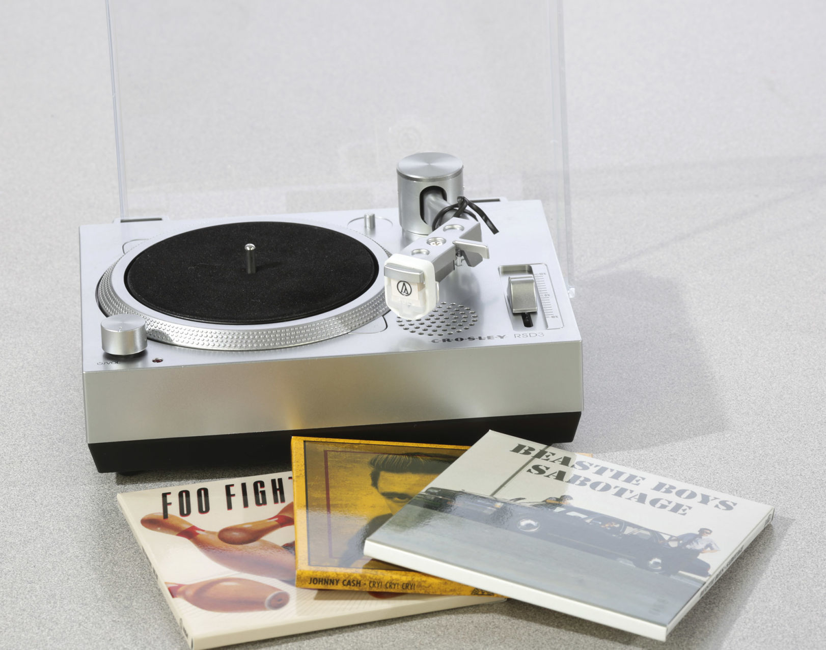 Mini record player and records